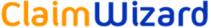 ClaimWizard Logo - Orange Blue Word Trans-1